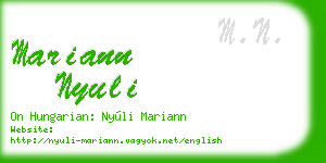 mariann nyuli business card